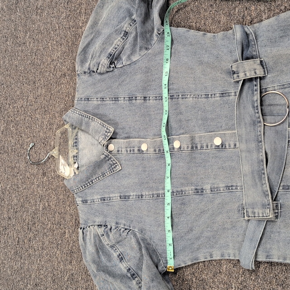 Fate Blue Denim Dress with Belted Waist - Picture 12 of 14